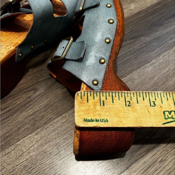 Kork-Ease Blue Slide Sandals with Buckle chunky boho platform - Picture 9 of 13